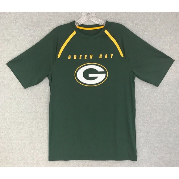 Majestic Green Bay Packers Shirt Mens Medium Cool Base Jersey Short Sleeve Green - Picture 1 of 6
